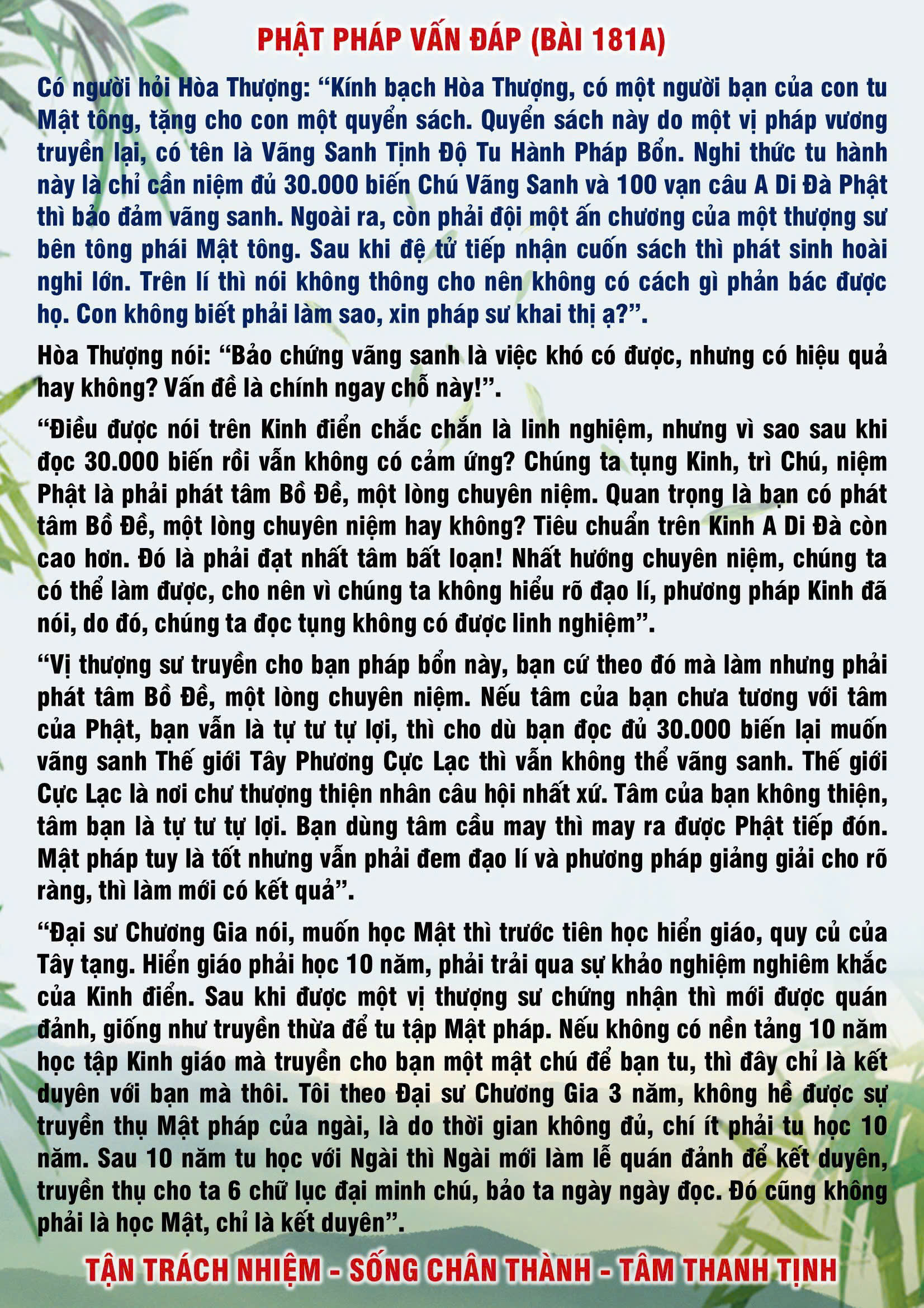 181 · Phật Pháp Vấn Đáp - 181 _ 1